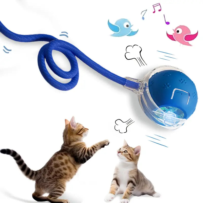 Interactive Cat Ball Toy With Bird Chirping Sound and Tail – Purry Savage
