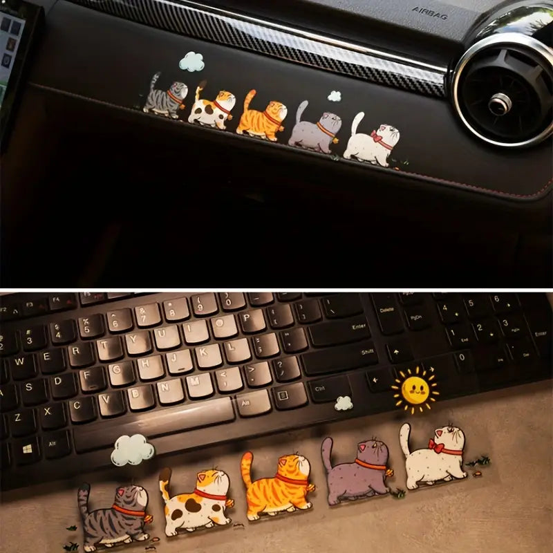 March of the Cats – Cute Mini Cartoon Cat Parade Vinyl Sticker Set