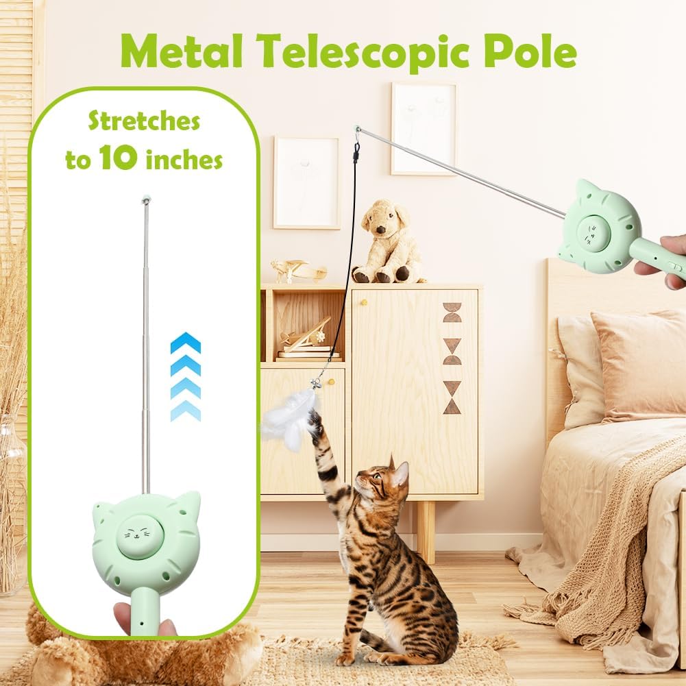 5-in-1 Hairbrush, Interactive Cat Wand and Laser, Utility Flashlight and UV Black Light