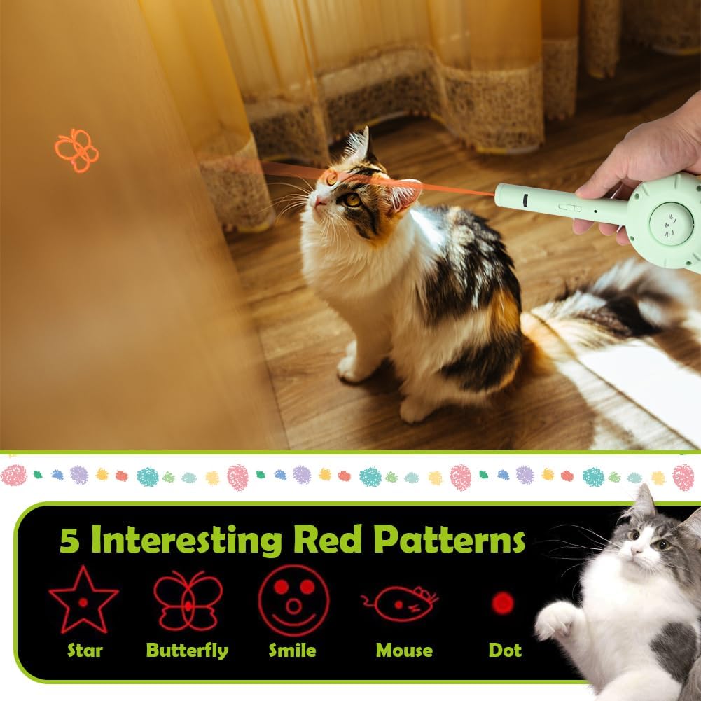 5-in-1 Hairbrush, Interactive Cat Wand and Laser, Utility Flashlight and UV Black Light