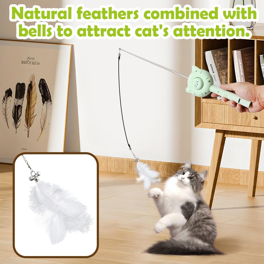 5-in-1 Hairbrush, Interactive Cat Wand and Laser, Utility Flashlight and UV Black Light