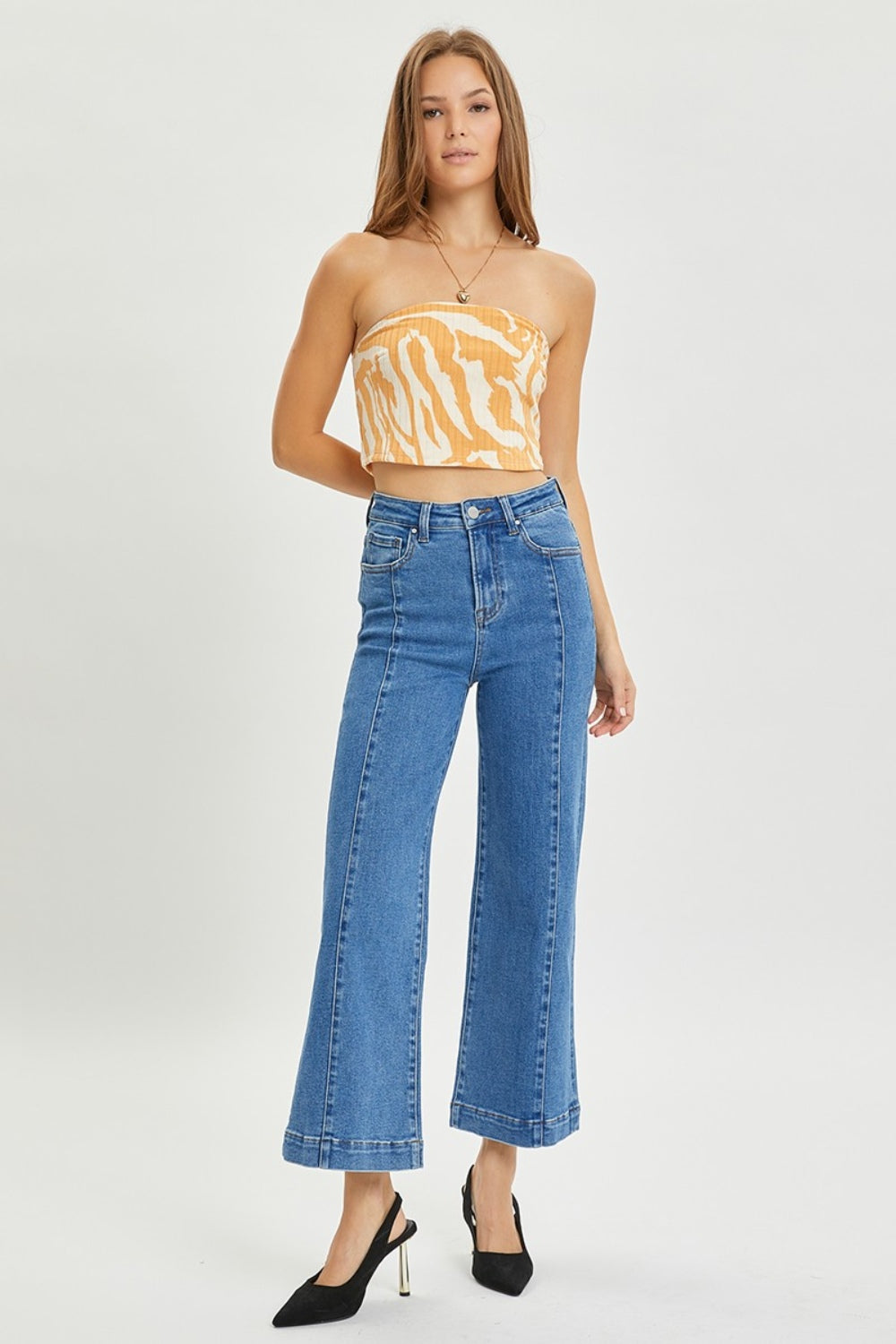 Risen Full Size High Rise Wide Leg Jeans