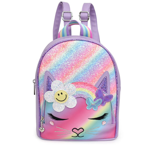 Miss Bella Kitty Cat Glitter Ombre Daisy Mini Backpack