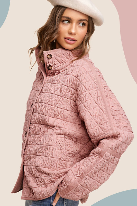 SOFT QUILTED LOOSE FIT JACKET La Miel JKT1787