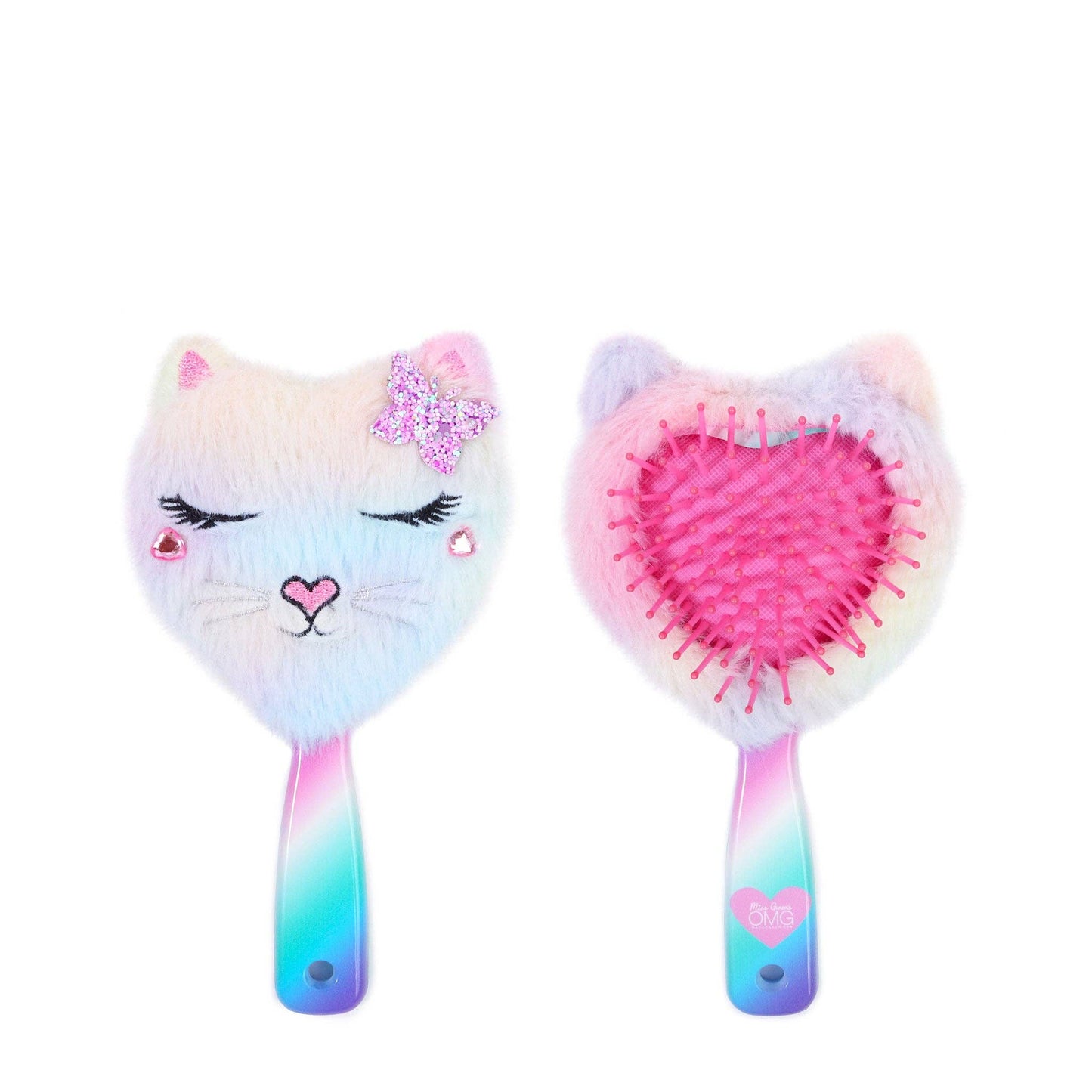 Miss Bella Kitty Cat Plush Heart-Shaped Hairbrush