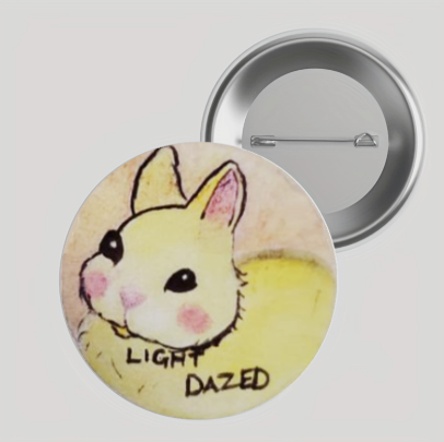 Light Dazed Sunny Bunny Button Pin